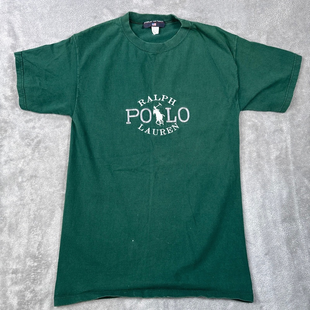 Polo Sport Ralph Lauren T-Shirt Men M Green Vintage 90s Embroidered Pony Logo